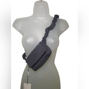 Thakoon New NWT Washed Black Sweatshirt Belt Bag Crossbody Fanny Pack